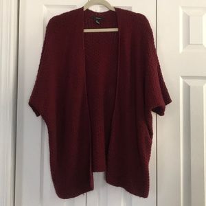 Wine knit cardigan